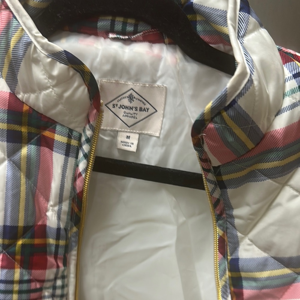 St. John Multicolor Plaid Quilted Vest - Picture 4 of 4